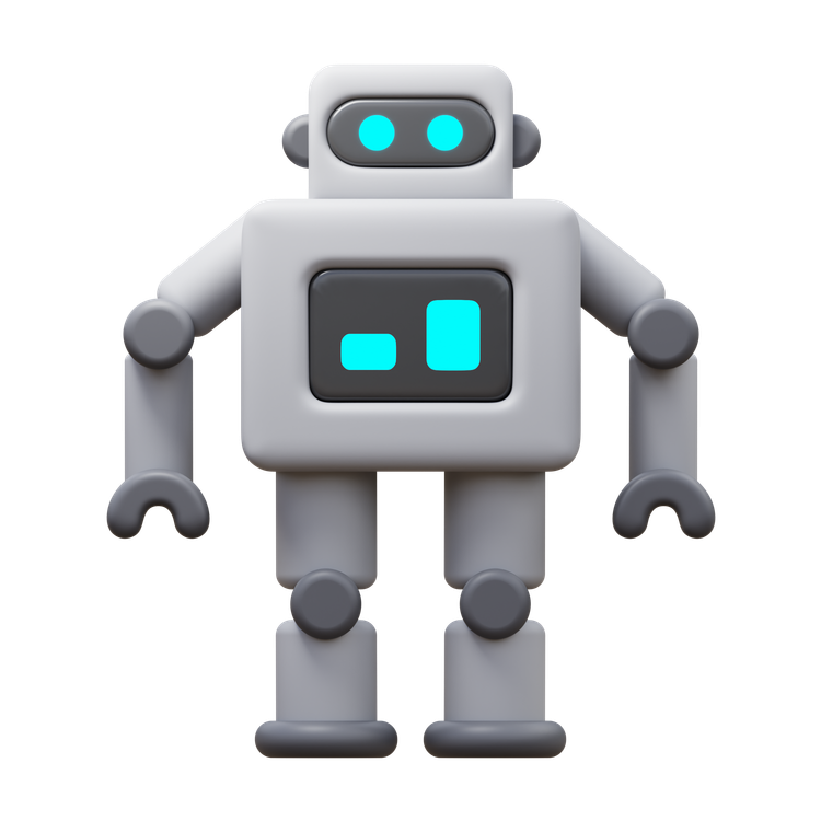 Retro robot graphic representing AI technology